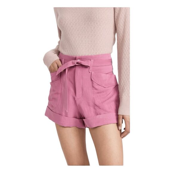 Rag & Bone Trail Tie Waist Utilitarian Shorts Blush Pink Stretch Weave Lightweig - Picture 1 of 11